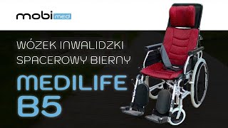 Wózek inwalidzki Spacerowy Bierny leżakowy NFZ S.18.01. MEDILIFE B5 - za darmo PREZENTACJA