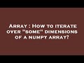 Array : How to iterate over 