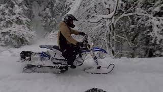 スノーバイクデビューです。デビュー戦が大変な雪でしたね