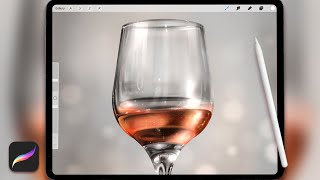 How to draw realistic Wine glass in Procreate | iPad drawing