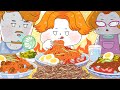 Bibimmyeon (Spicy Noodle) Mukbang! Animation ASMR /foomuk