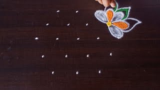 #Flower Rangoli#beautiful rangoli#mggulu kolam#traditionalrangoli#simple rangoli#easy rangoli#