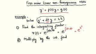 Nonhomogeneous First Order Linear ODE