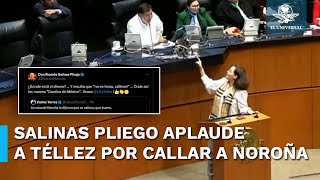 Lilly Téllez calla a Noroña en Senado y Salinas Pliego le aplaude