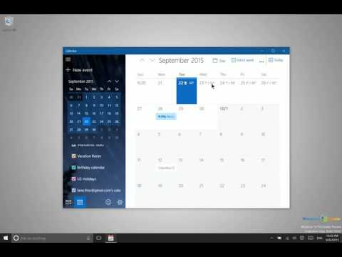 Использование календаря в Windows 10