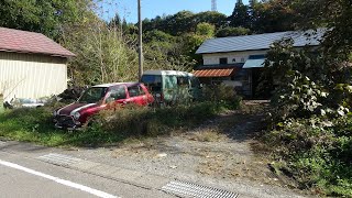 紅葉の超山奥、福島県道383の奥地、耶麻郡西会津町奥川【草ヒロ廃車ミラジーノ、ダイス？】【廃校・弥平四郎分校】【廃墟集落跡地】熊の痕跡多数