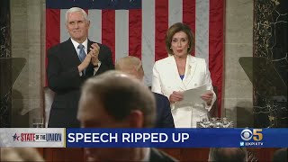 Pelosi Rips Up President's Speech After State Of The Union Address