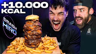 ESTTIK ME RETA A COMERME +10.000 Kcal en 20 MINUTOS | RETO SMASH HIRO 🍔