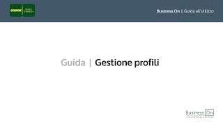 Credem Business On - Gestione Profili