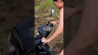 The girl stuck in the mud #shorts #stuck #stuckinmud