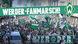 WERDER-FANMARSCH gegen Köln: 9.000 Werder-Fans ziehen zum Weserstadion (20.05.2023)