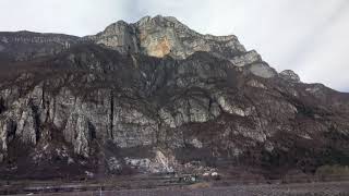 Train ride through the Alto Adige travelling towards the Brenner Pass