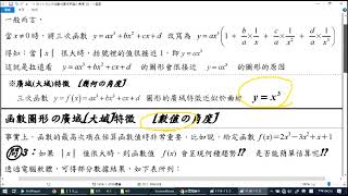 111　　B-1   １０   　三次函數的圖形特徵　　　　　　　　　　　　　　　3-2-Ｂ.２　三次函數の圖形　　　　　　　　　　　　　　　　　　　　　(一) 廣域(大域)特徵(數值の角度)