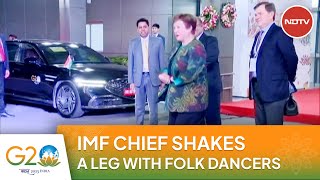 G20 Summit: IMF Chief Arrives In Delhi For G20 Summit, Enthralled By Welcome Dance
