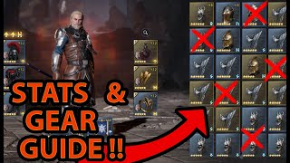 FULL GEAR AND STATS GUIDE !! BEGINNER GUIDE KING ARTHUR: LEGEND RISE