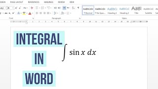 How To Type Integral In Microsoft Word | How To Write integral Symbol In Word | Inserting integral