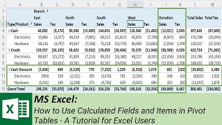 MS Excel: How to Use Calculated Fields and Items in Pivot Tables - A Tutorial for Excel Users