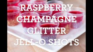 Raspberry Champagne Glitter Jell-O Shots