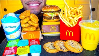 ASMR MCDONALDS OREO MCFLURRY CHICKEN NUGGETS BIG MAC FRIES SMOOTHIE MUKBANG NO TALKING JERRY