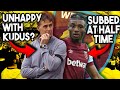 Is Lopetegui unhappy with Kudus? | Sub at half time was 'tactical' | Brentford 1-1 West Ham