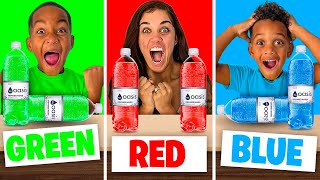ONE COLOR WATER BOTTLE FLIP TRICK CHALLENGE | The Prince Family Clubhouse