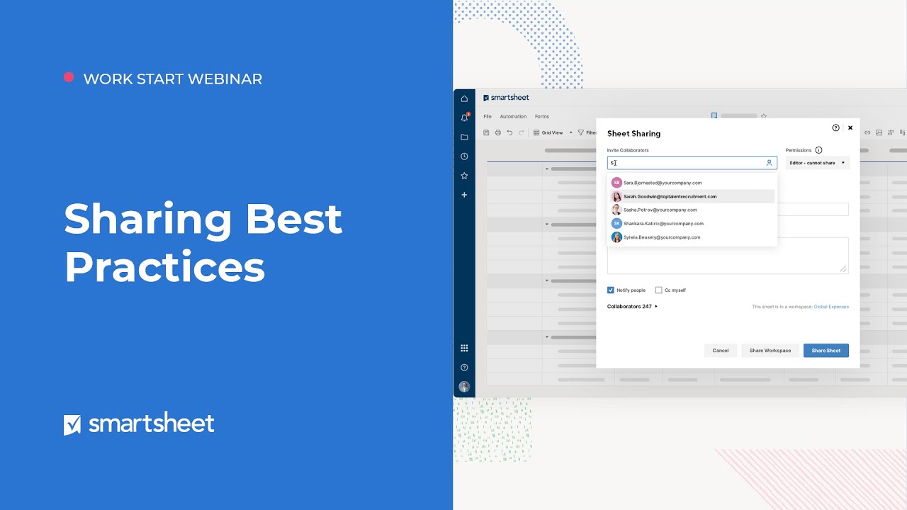 Sharing Best Practices | Smartsheet Learning Center