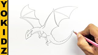 How to draw a Dragon | Dragon Drawing Easy