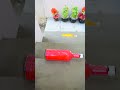 red vs yellow glass bottles crushing crunchy u0026 soft things shorts asmr satisfying