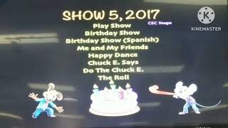 Chuck-e-cheese Show 5, 2017 DVD Menu