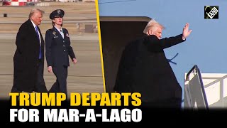 US President Donald Trump departs for Mar-a-Lago after meeting Japanese PM Ishiba Shigeru