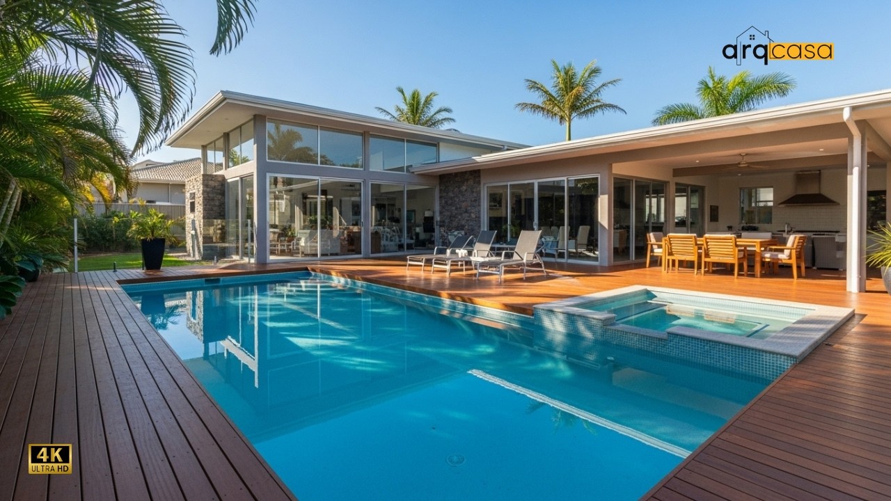 Piscinas Com Deck De Madeira 100 Modelos Incríveis Para Inspirar Você