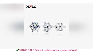 OEVAS 100% 925 Sterling Silver 0.2-2 Carat D Color Moissanite Diamond Stud Earrings For Women Sparkl