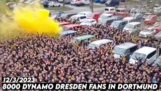 8000 DYNAMO DRESDEN FANS IN DORTMUND || Borussia Dortmund II vs Dynamo Dresden 12/3/2023