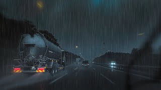 ☔️Highway drive in heavy rain at dawn😴for #Sleep #Work #Study