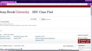 Tutorial: Stony Brook Class Find