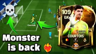 104 rated courtois review with full stats 🤦 in fc mobile || FC MOBILE GAMEPLAY ⚽