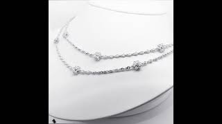 18kt white gold diamonds-by-the-yard necklace