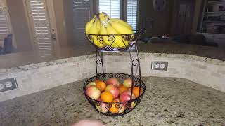 Simple Houseware 2-Tier Countertop Fruit Basket Bowl Storage, Bronze