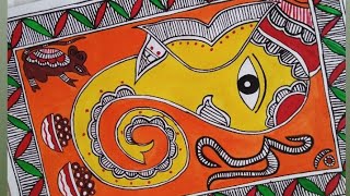 Lord Ganesha mithila/madhubani painting😍!! Ganesh chaturthi special !!Tutorial for beginners!! Art