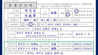 출생신고서 작성 방법