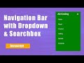 Responsive Navigation Bar with Dropdown and Search box | Hamburger Menu | Mobile Navbar Menu in HTML