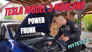 Mytes - instalace power frunk do Tesla Model 3 Highland