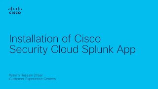 Installation of Cisco Security Cloud Splunk App