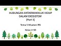 hubungan antarmakhluk hidup dalam ekosistem (part 1) || Tema 5 muatan IPA kelas v sd