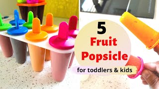 5 sugarfree FRUIT POPSICLES ( for toddlers & kids ) - watermelon mango blueberry