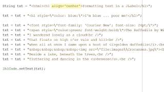 Java - Formatting text in a JLabel