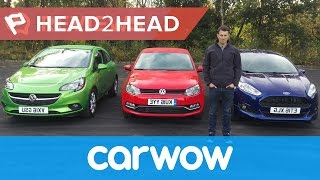 Ford Fiesta vs Volkswagen Polo vs Vauxhall Corsa 2016 review | Head2head