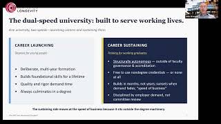 The Learning Society Forum: How Dual-Speed Universities Can Sustain the College-Educated Workforce