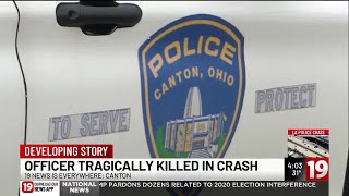Canton police officer dies in car accident on way to work