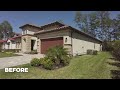 backyard transformation with turf water feature and stunning lighting earth works